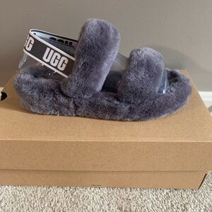 Ugg gray Oh Yeah sling back slippers. Only wore once/ size 8